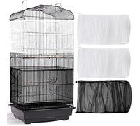 Shappy 3 Pezzi Copertura per Gabbia di Uccelli Regolabile Grande Birdcage a Cattura di Piuma Seme Copertura in Rete di Nylon Protezione Morbida (78 x 15 Pollici di Circonferenza e Larghezza)