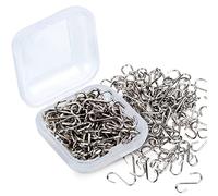 Shappy 300 piccoli ganci a S per appendere mini ganci ornamentali 1,4 cm in metallo piccoli mini S Wire Hanger, connettori in miniatura per albero di Natale, artigianato fai da te, gioielli (argento)