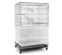 Shappy Copertura per Gabbia Uccelli Extra Large Copertura in Rete per Gabbia Uccelli di Nylon con Cattura di Piume Semi Protezione Gonna Morbida e Ariosa per Pappagallo Parrocchetto Ara (Bianco)