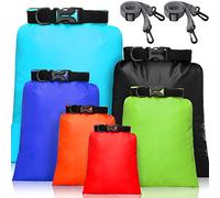 Shappy Set di Borsa Asciutta Impermeabile Sacche Stagne Impermeabili Leggeri da 15 L+ 8 L +5 L+4 L+3 L+ 2 L e 2 Tracolle Lunghe Regolabili per Kayak, Rafting, Canottaggio (Colorato, 6)