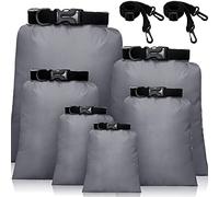 Shappy Set di Borsa Asciutta Impermeabile Sacche Stagne Impermeabili Leggeri da 15 L+ 8 L +5 L+4 L+3 L+ 2 L e 2 Tracolle Lunghe Regolabili per Kayak, Rafting, Canottaggio (Grigio, 6)