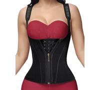 SHAPSHE Allenatore di vita da donna, cintura sportiva per il controllo della pancia per la perdita di peso, corsetto Shapewear con tracolla regolabile, nero, Small
