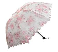 Ombrello parasole in pizzo, pieghevole, anti-UV, vintage, ricamato, protezione solare