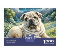 Shar Pei 1000 Pezzi Cartoncino Premium Set Di Puzzle Loyal Dog Impossibilmente Difficile Giocattolo Di Compleanno Puzzle Regali Per Famiglia E Amici 38x26cm/1000pcs
