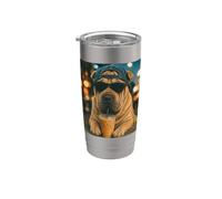 Shar Pei Bere Caffè Freddo Divertente Amante dei Cani Bicchiere termico in acciaio inox doppia parete