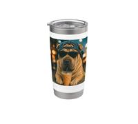 Shar Pei Bere Caffè Freddo Divertente Amante dei Cani Bicchiere termico in acciaio inox doppia parete