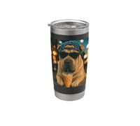 Shar Pei Bere Caffè Freddo Divertente Amante dei Cani Bicchiere termico in acciaio inox doppia parete