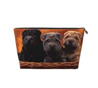 Shar Pei Cucciolo Nero Cani Piccoli Cucciolo Grigio Animali Domestici, Borsa da toilette Borsa per trucco Borsa per cosmetici Borsa da toilette da viaggio portatile