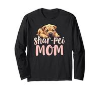 Shar Pei Mamma Cane Shar-Pei Mama Cucciolo carino Maglia a Manica