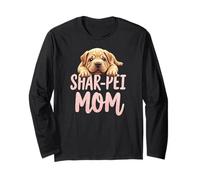 Shar Pei Mamma Cane Shar-Pei Mama Cucciolo carino Maglia a Manica