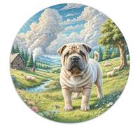 Shar Pei, puzzle rotondi da 1000 pezzi, per bambini e adulti, colorati, impossibili, regalo di Natale creativo per adolescenti e adulti, 1000 pezzi (67,5 x 67,5 cm)