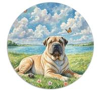Shar Pei Rundes 1000 Puzzle Animals Rundes Puzzle Familienpuzzle Erwachsene Anspruchsvoll Puzzle Für Erwachsene Und Kinder Kreative 1000pcs (67.5x67.5cm)