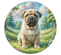 Shar Pei Rundes 1000 Puzzle Animals Rundes Puzzle Familienpuzzle Erwachsene Anspruchsvoll Puzzle Für Erwachsene Und Kinder Bunte Kunst 1000pcs (67.5x67.5cm)