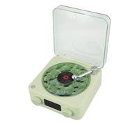 Sharainn Altoparlanti in Stile Record, Altoparlante Bluetooth con Luce Notturna e Display Temporale, 3 in 1 Altoparlante Wireless Stereo Multifunzione per Bagno, Festa, Viaggio, Esterno (GREEN)
