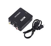 Sharainn Convertitore da HDMI a RCA, HD 1080p Digitale da HDMI a Composito Video Audio Convertitore Adattatore AV CVBS con Cavo di Ricarica USB per TV, VHS VCR, Dvd Recorder(Nero)