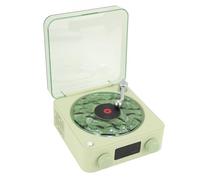 Sharainn Lettore di Onde, Altoparlante Bluetooth con Luce RGB, Lettori di Dischi Audio Domestici, Suono Ambientale Stereo con Cordoncini, Luce Ambientale, Ondate Vintage Portatili per il (GREEN)