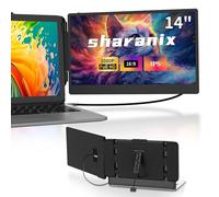 sharanix Estensore per schermo portatile da 14", FHD 1080P IPS Dual Screen Laptop Monitor, monitor portatile per laptop da 13-17,3 pollici, compatibile con Win/Mac/Android/Switch