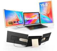 sharanix Estensore schermo per computer portatile, triplo monitor portatile da 15,6 pollici per laptop da 13"-17,3" con display IPS FHD 1080P, monitor esteso staccabile compatibile con Mac, Wins, Dex,