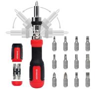 SHARDEN Cacciavite a cricchetto 13 in 1 cacciavite multibit tutto in uno Set di cacciaviti con Phillips, testa piatta, Torx Security, esagonale, Robertson, set di cacciaviti ad angolo regolabile