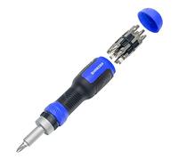 SHARDEN Cacciavite a cricchetto 13 in 1, set di punte regolabili, multifunzione, tutto in uno, con testa piatta Torx Security, Phillips, esagonale, quadrato e cacciavite da 1/4"