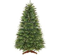 SHareconn 180cm Albero di Natale Artificiale con 1111 Punte di Rami in PE&PVC e 1 Base in Legno Pieghevole, Facile da Montare, Scelta Perfetta per la Decorazione Festiva di Casa e Ufficio, Verde