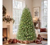 SHareconn 180CM Albero di Natale Artificiale con Luci Incorporate, 250 LED Bianco Caldo, 8 Modalità di Luminosità Regolabili, 778 Punte dei Rami, Alberi Natale per Decorazioni di Casa, Feste e Negozi