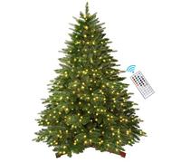 SHareconn 198 cm Albero Di Natale Artificiale Con Telecomando, 340 Luci Rgb Multicolore Pre-Illuminate E 1044 Punte Di Rami In PE+PVC, Decorazione Scelta Perfetta Per Le Vacanze Di Natale, Verde
