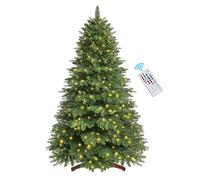 SHareconn 198 cm Albero Di Natale Artificiale Con Telecomando, 340 Luci Rgb Multicolore Pre-Illuminate E 1044 Punte Di Rami In PE+PVC, Decorazione Scelta Perfetta Per Le Vacanze Di Natale, Verde