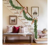 SHareconn 2.7M Ghirlanda di Natale Artificiale,Real Touch Stereo Pine Garland, Verde Ghirlanda per Tavolo, Mantello, Parete, Interni, Decorazioni Natalizie Aall'aperto,Verde