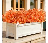 SHareconn 24 Mazzi Fiori Finti Autunnali, Lavanda & Viola, Fiori Artificiali da Esterno UV Resistenti per Decorazioni Autunnali Casa/Giardino, Arancio