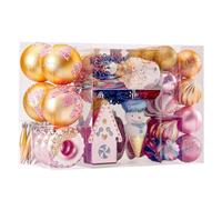 SHareconn 86pcs Albero di Natale Palle Ornamenti, Palline Decorative In Plastica Infrangibile per Decorazioni Albero di Natale, Festa di Nozze Festa Decorazione, Ornamenti Festivi, Macaron