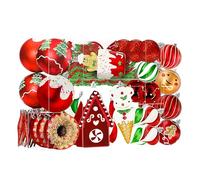 SHareconn 86pcs Albero di Natale Palle Ornamenti, Palline Decorative In Plastica Infrangibile per Decorazioni Albero di Natale, Decorazione Festa di Nozze Di Vacanza, Rosso & Verde, Bianco