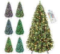 SHareconn Albero di Natale Artificiale 180 cm, Albero di Natale con Luci Incorporate-300 LED, Supporto Metallico Pieghevole e Telecomando Multifunzionale, Decorazioni Natalizie per la Casa