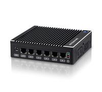 Sharevdi Dispositivo micro firewall senza ventola, mini PC firewall Intel N3710 4C/4T, 6 x Intel 2,5 GbE i226-V LAN, AES-NI/4K/TYPE-C/SlM Card/TF/HD Router Netgate 8GB DDR3 128GB mSATA SSD