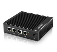 Sharevdi Firewall Dispositivo micro firewall Intel J3710 Quad Core senza ventola Mini PC con 4 porte, scheda di rete Intel 2,5 GbE i226 Gigabit AES-NI, USB 3.0/HDMI/VGA, 8 GB DDR3, 128 GB SSD