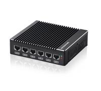 Sharevdi Micro Firewall Appliance, Mini PC senza ventola, Intel N3700 4Cores/4Threads, 6X Intel 2.5 GbE i226-V LAN, AES-NI, Router Rete Sicurezza USB3.0/VGA/HD DDR3 8GB SSD 128GB