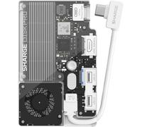 SHARGE Disk Pro 1TB SSD Portatile con Raffreddamento Attivo, Hub 4 Porte con HDMI 2.1, Cavo USB-C 10 Gbps, SSD Esterna Magnetica per MacBook, PC, PS5, Steam Deck e altro