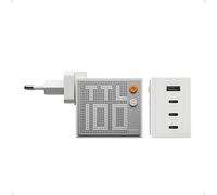 SHARGE Pixel 100 Caricatore per Laptop, Caricatore GaN da 100W con Display Smart Pixel, Ricarica Rapida a 4 Porte USB-C/USB-A, Alimentatore Multiporta per MacBook Air, Galaxy S25/S24, iPhone 16