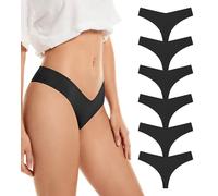 SHARICCA Perizoma Slip Donna Senza Cuciture Thong Liscio Tanga Elasticizzato Invisibili Mutande Donna Perizoma 6 Pack (Multicolore-05, S)