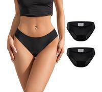 SHARICCA Slip Bikini per Il Ciclo per Donne, Costumi da Bagno per Il Ciclo, Slip Bikini Neri, Costumi da Bagno Mestruali a Prova di Perdite, Biancheria Intima per Il Ciclo（Nero-2P02-S）