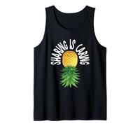 Sharing is Caring Upside Down Ananas Divertente Swinger Canotta