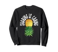 Sharing is Caring Upside Down Ananas Divertente Swinger Felpa