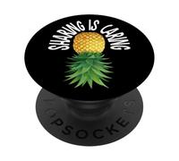 Sharing is Caring Upside Down Ananas Divertente Swinger PopSockets PopGrip Adesivo