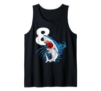 Shark 8th Birthday Ocean Animal 8 Anni Kid Party Theme Canotta