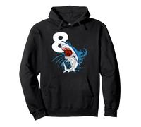 Shark 8th Birthday Ocean Animal 8 Anni Kid Party Theme Felpa con Cappuccio