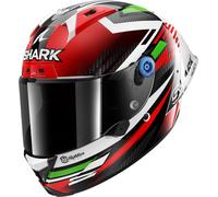 Shark Aeron GP FIM Firstlap Carbon Casco, bianco-rosa-verde, taglia L per maschi