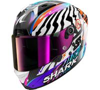 SHARK Casco integrale Aeron Speed-Fancy Carbon Nero/Bianco/Arancione XXL donna