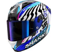 SHARK Casco integrale Aeron Speed-Fancy Carbon Nero/Bianco/Blu Taglia XL Donna