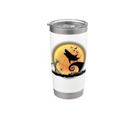 Shark And Moon Scary Funny Halloween Costume Bicchiere termico in acciaio inox doppia parete