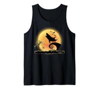Shark And Moon Scary Funny Halloween Costume Canotta